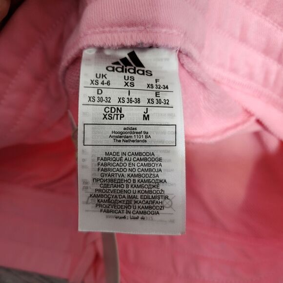 Adidas Womens Sz XSmall Shorts Training Essentials Slim Logo HD1699 Pink NWT - Picture 5 of 10